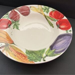 Crate&Barrel Multicolor Vegetable Ceramic Bowl